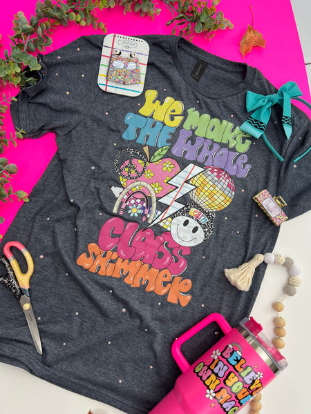 Make the whole class shimmer bling tee