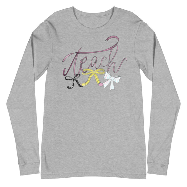 Teach school bow Unisex Long Sleeve Tee