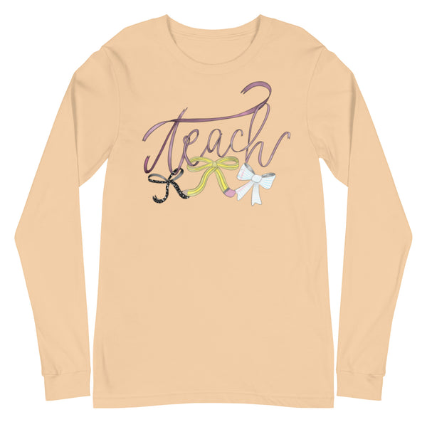 Teach school bow Unisex Long Sleeve Tee