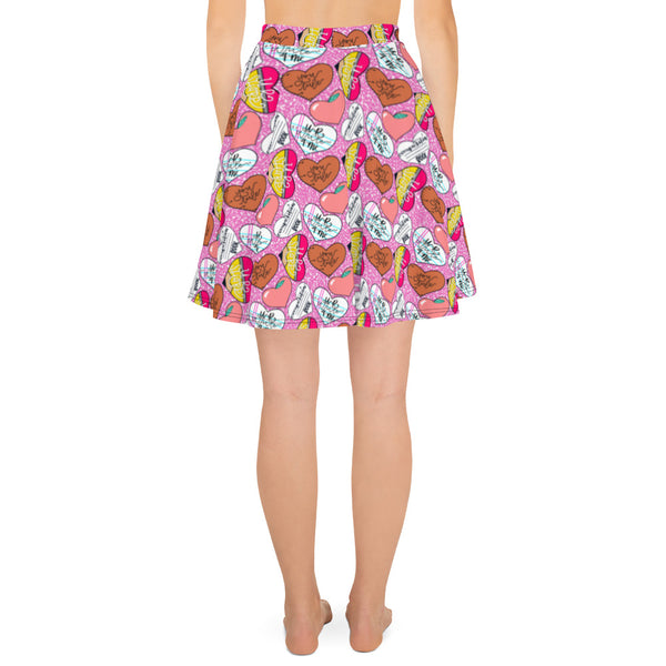 Pink heart composition Skirt