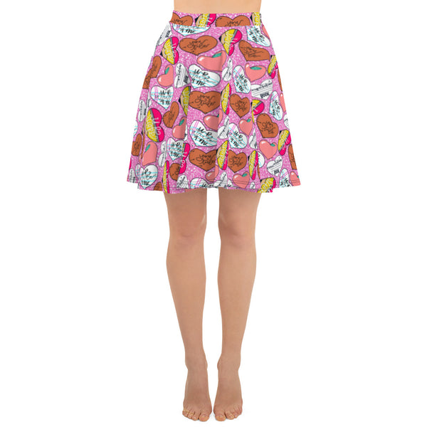 Pink heart composition Skirt