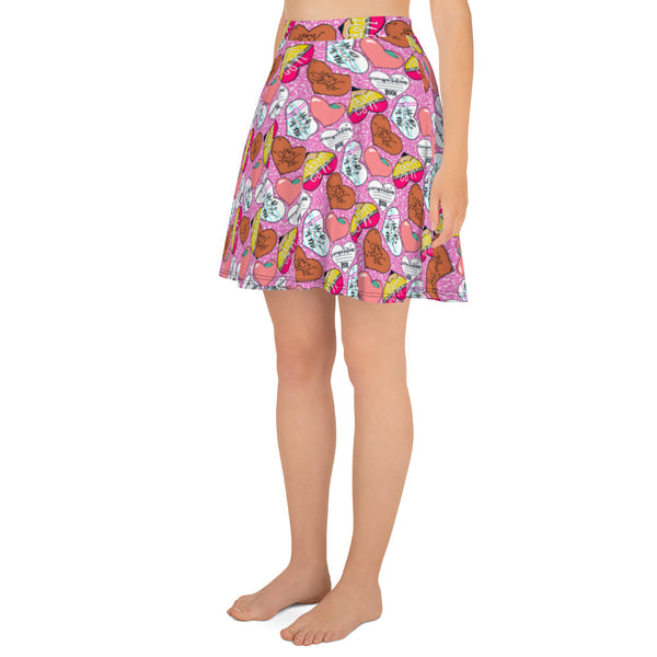Pink heart composition Skirt