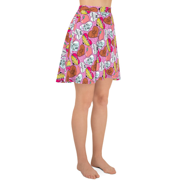 Pink heart composition Skirt