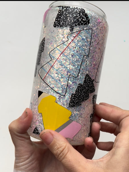 School trees single seamless pattern white