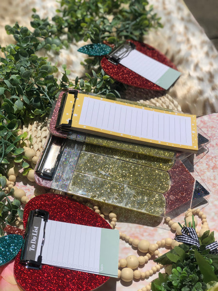 Mini glitter clipboard with notepad: school edition