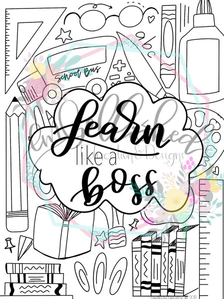 Coloring & Lettering Sheets School Themed