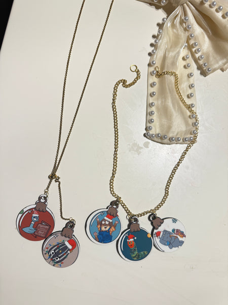 Storybook Christmas double sided necklace