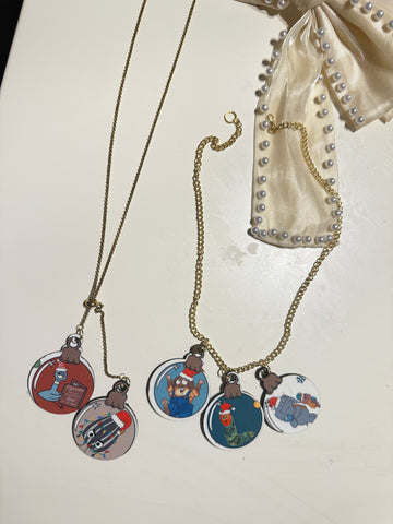 Storybook Christmas double sided necklace
