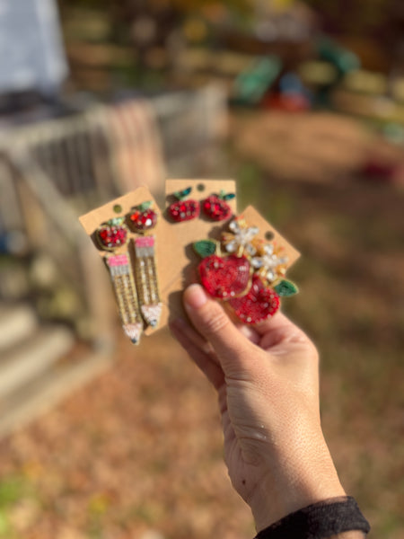 Beaded school earrings