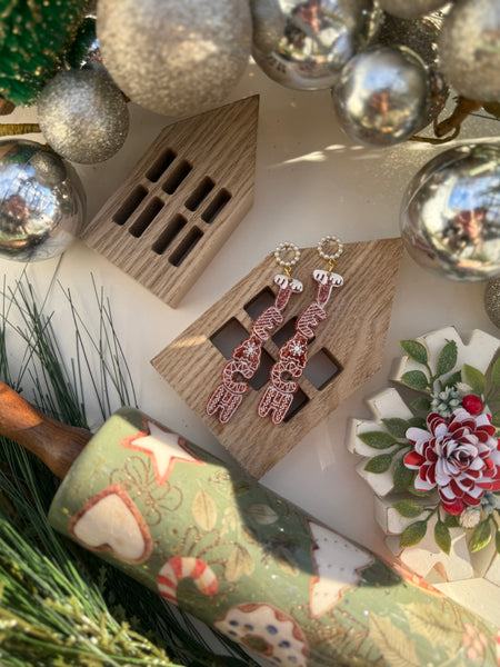 Teach gingerbread earrings