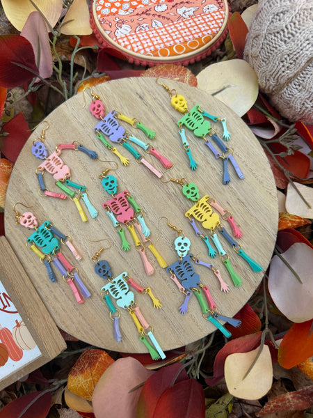Rainbow pastel skeletons