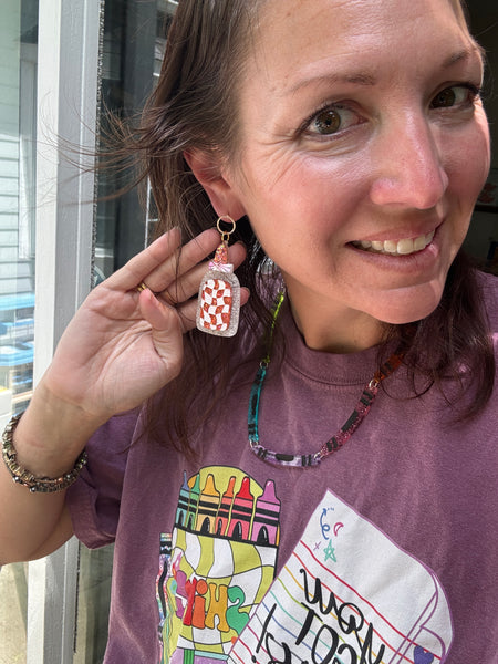 Groovy glue earring dangle