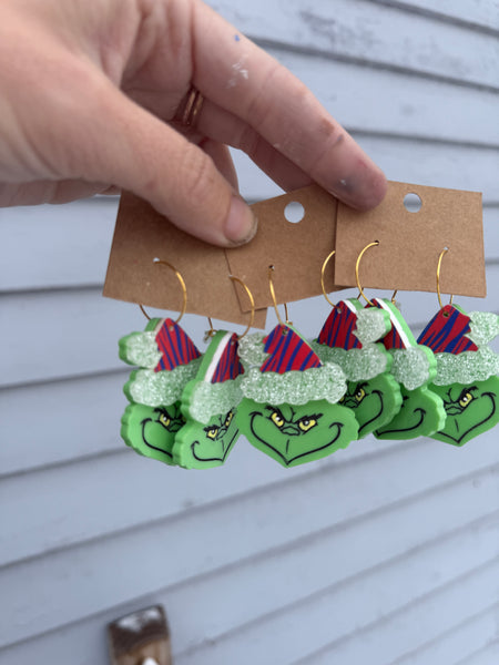 Grinch Buffalo ZUBAZ earrings
