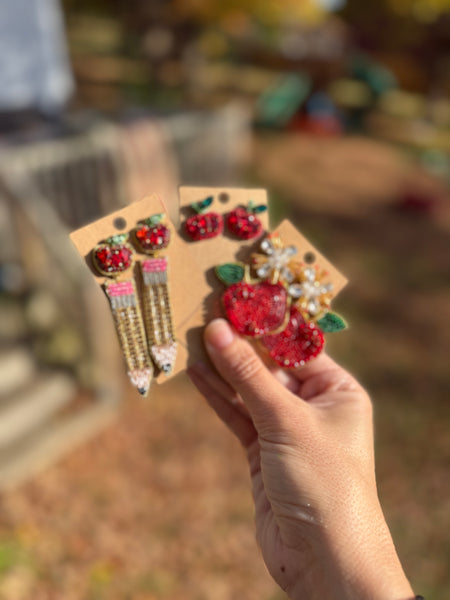 Beaded school earrings