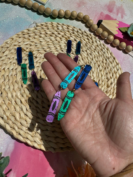 Disco crayons earrings