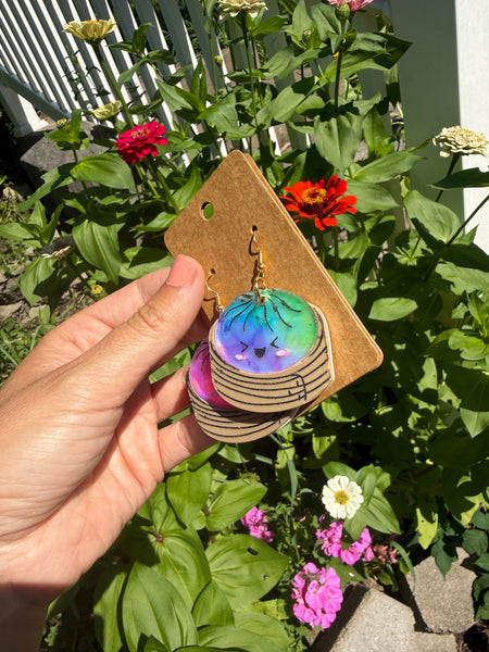 Dumpling rainbow holographic dangle