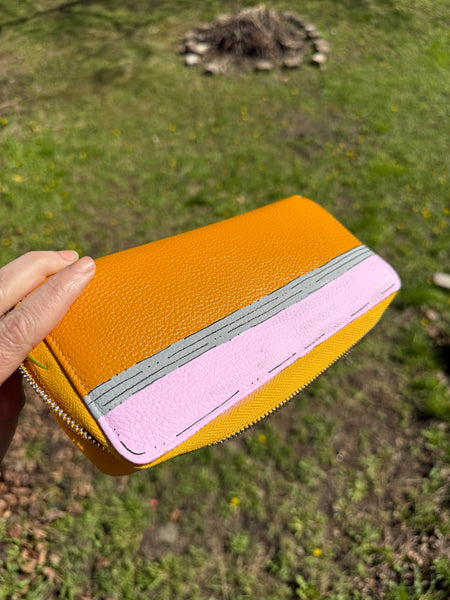One of a kind painted pencil wallet