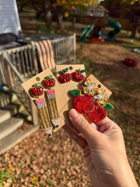 Beaded school earrings