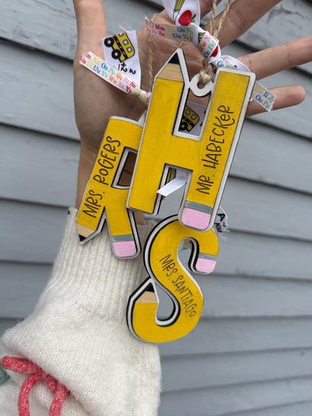 Personalized pencil ornament