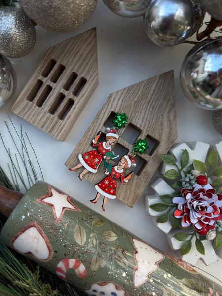 Christmas frizzle earrings