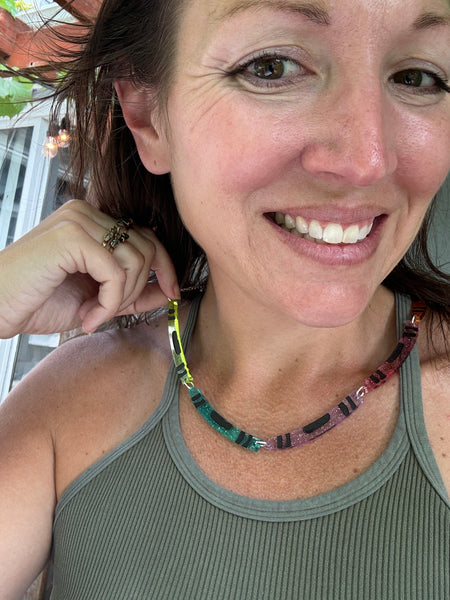 Crayon rainbow necklace