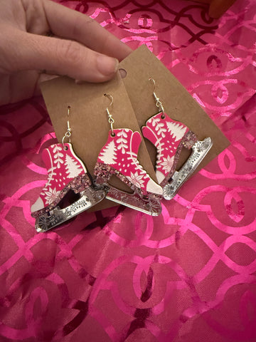 Ice skate earrings