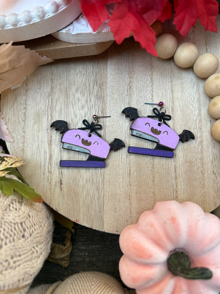 Stapler bat dangle Earrings *preorder* 1-2 week turn around