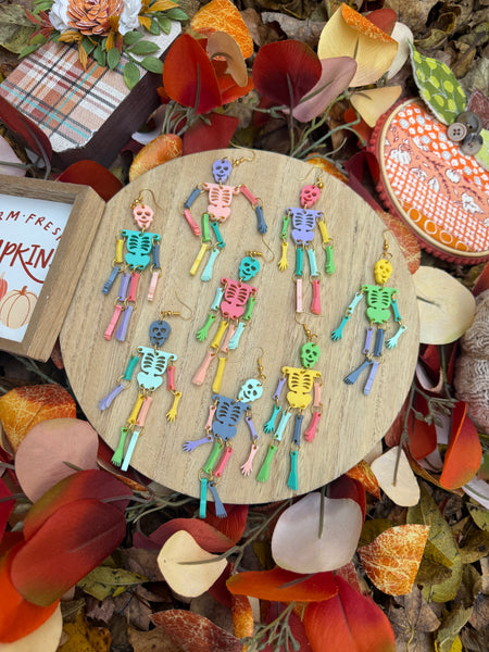 Rainbow pastel skeletons