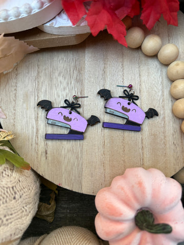 Stapler bat dangle Earrings *preorder* 1-2 week turn around