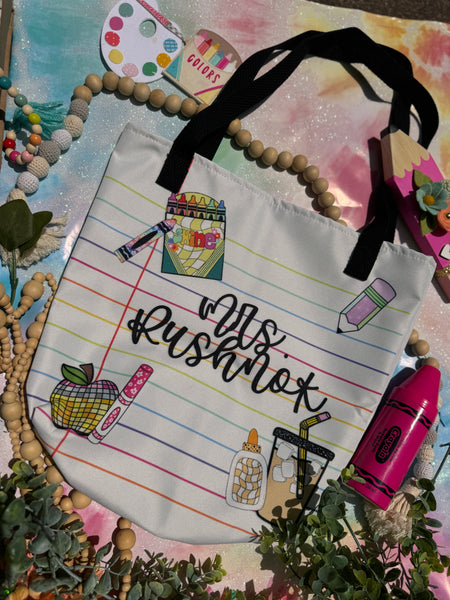 Personalized paper doodle tote