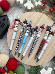 Snowmen Beaded bros christmas style pens