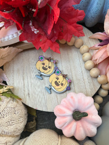 Pumpkin globe earrings