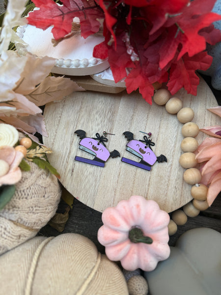 Stapler bat dangle Earrings *preorder* 1-2 week turn around