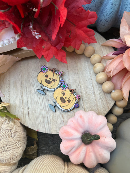 Pumpkin globe earrings