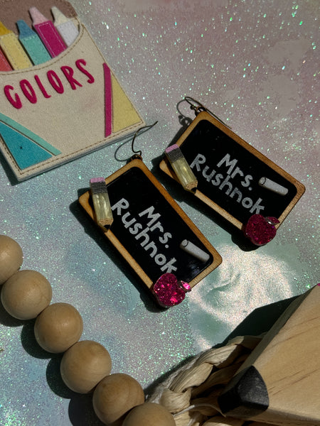 Vintage Challboard Personalized earring