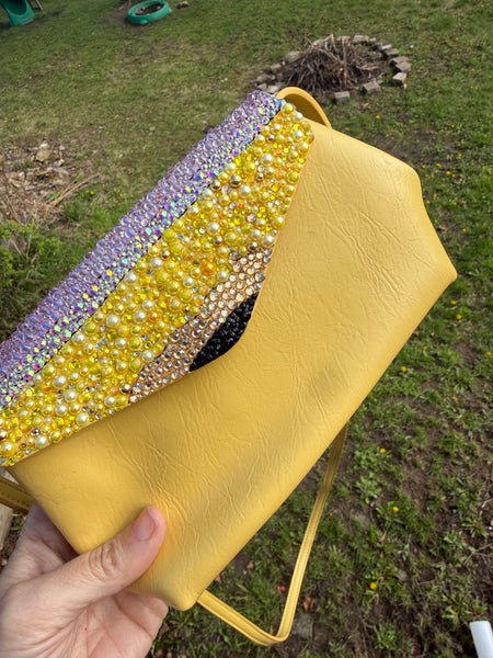 Pencil purse bling flap