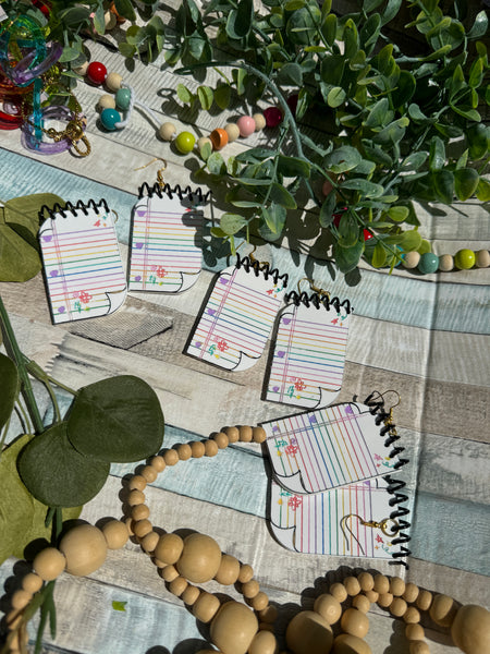 Rainbow paper interactive flip earrings