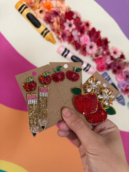 Beaded school earrings