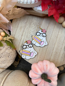 School ghost dangle Earrings