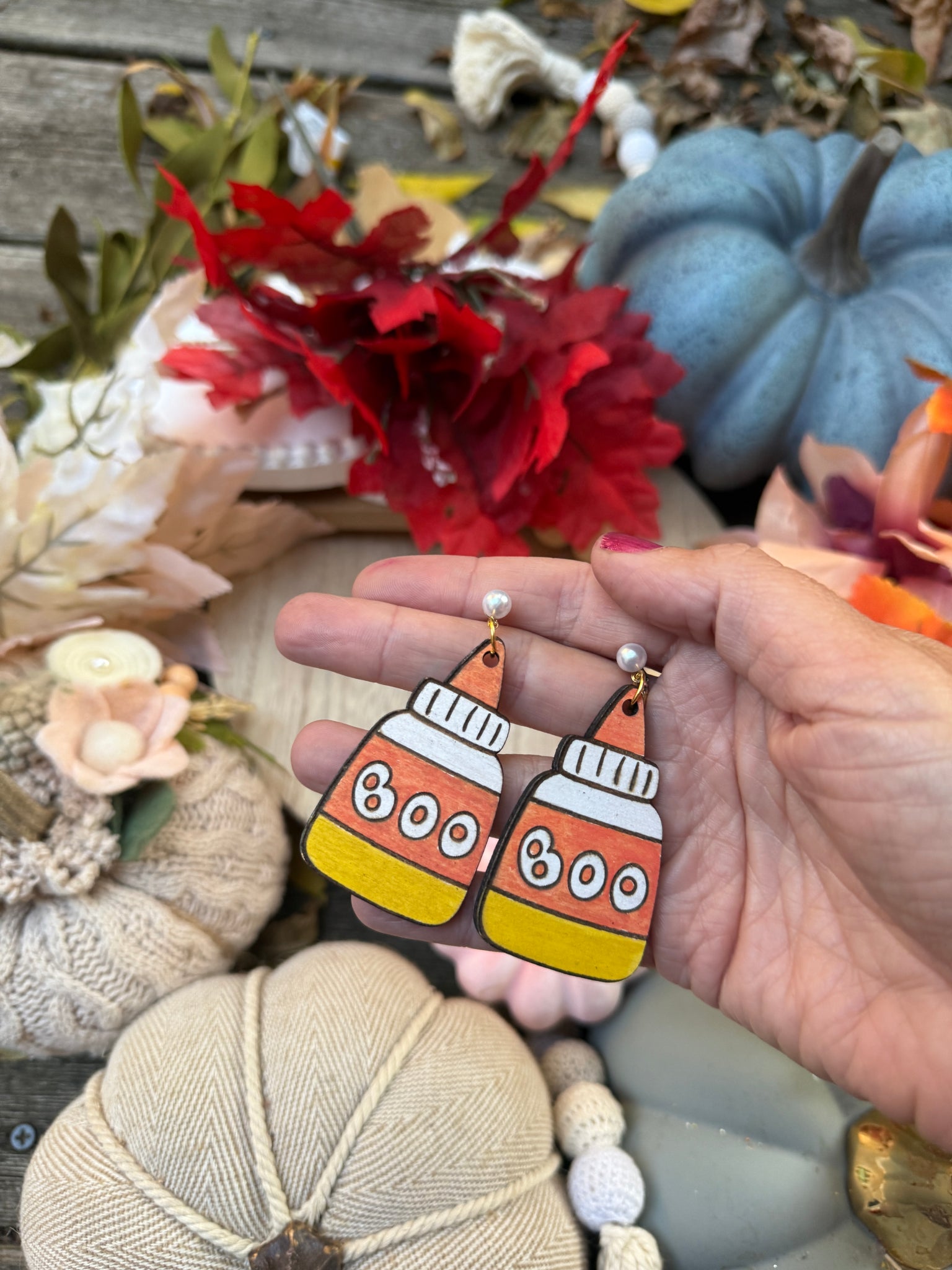 Glue candy corn dangle Earrings