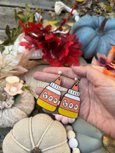 Glue candy corn dangle Earrings
