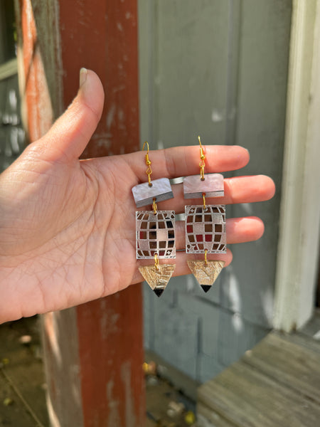 Pencil disco earrings