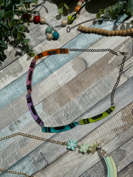 Crayon rainbow necklace