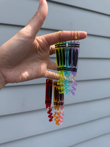 Crayon squiggle earrings
