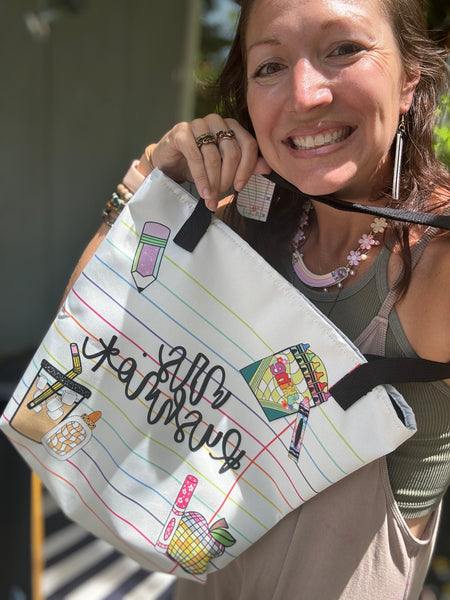 Personalized paper doodle tote