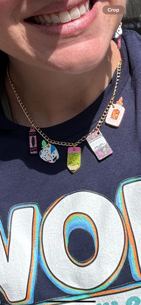 School supply charm necklace