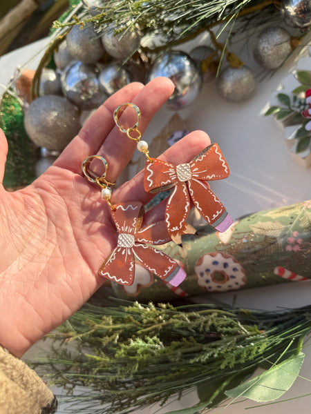 gingerbread pencil earrings