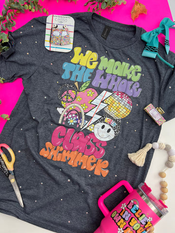 Make the whole class shimmer bling tee