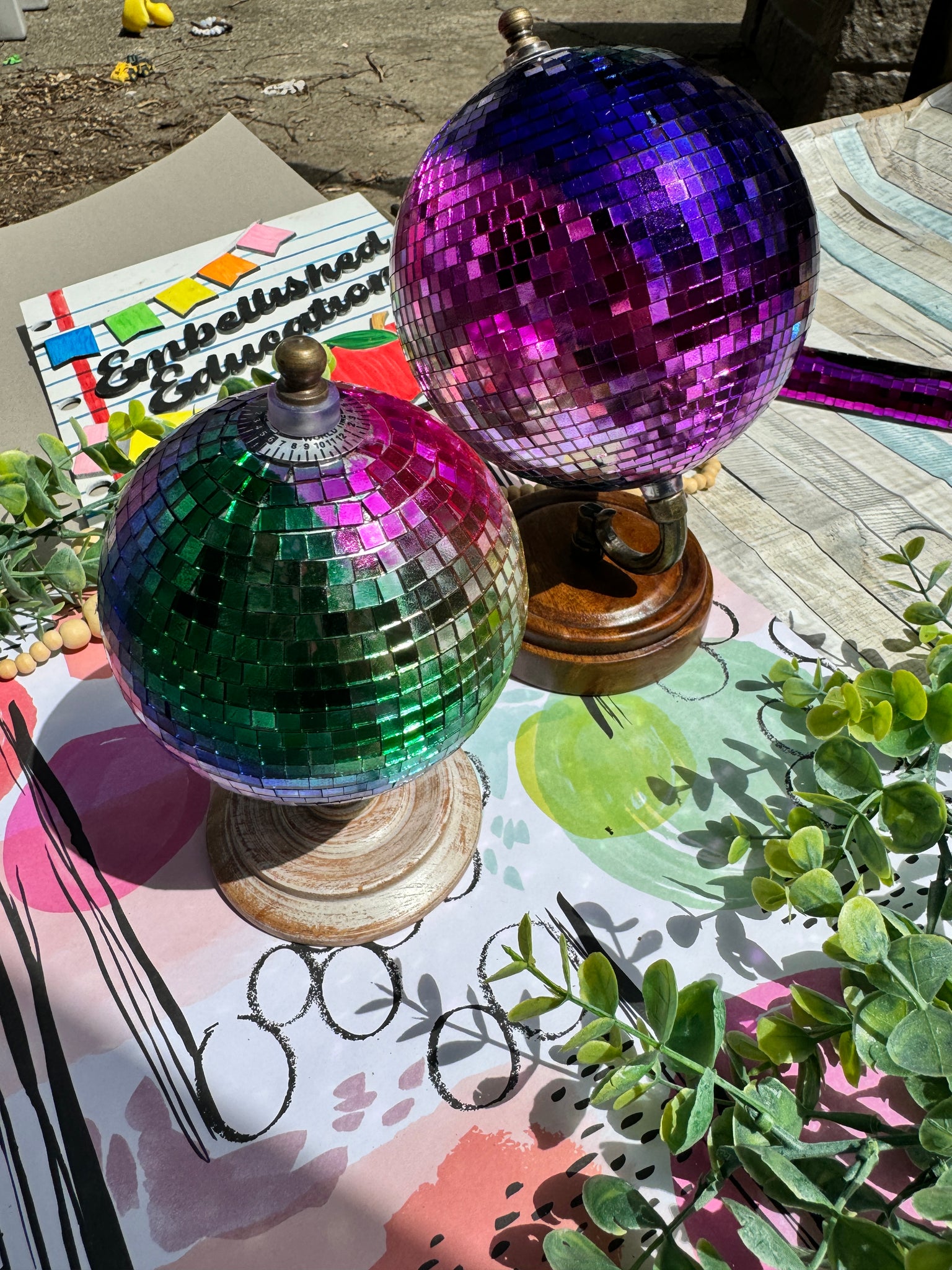 Rainbow disco globes