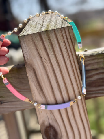 Pencil pearl pastel necklace